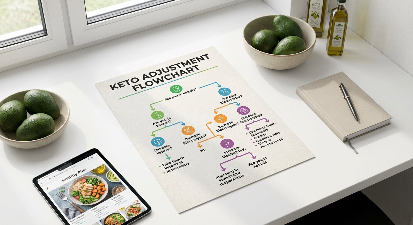 Keto macro calculation worksheet showing carbs, protein, and fat targets