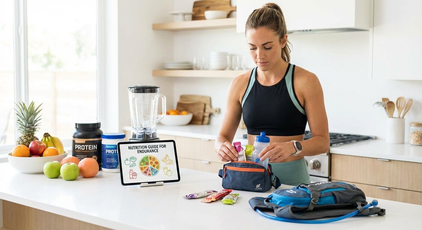 Endurance athlete preparing nutrition before long training session