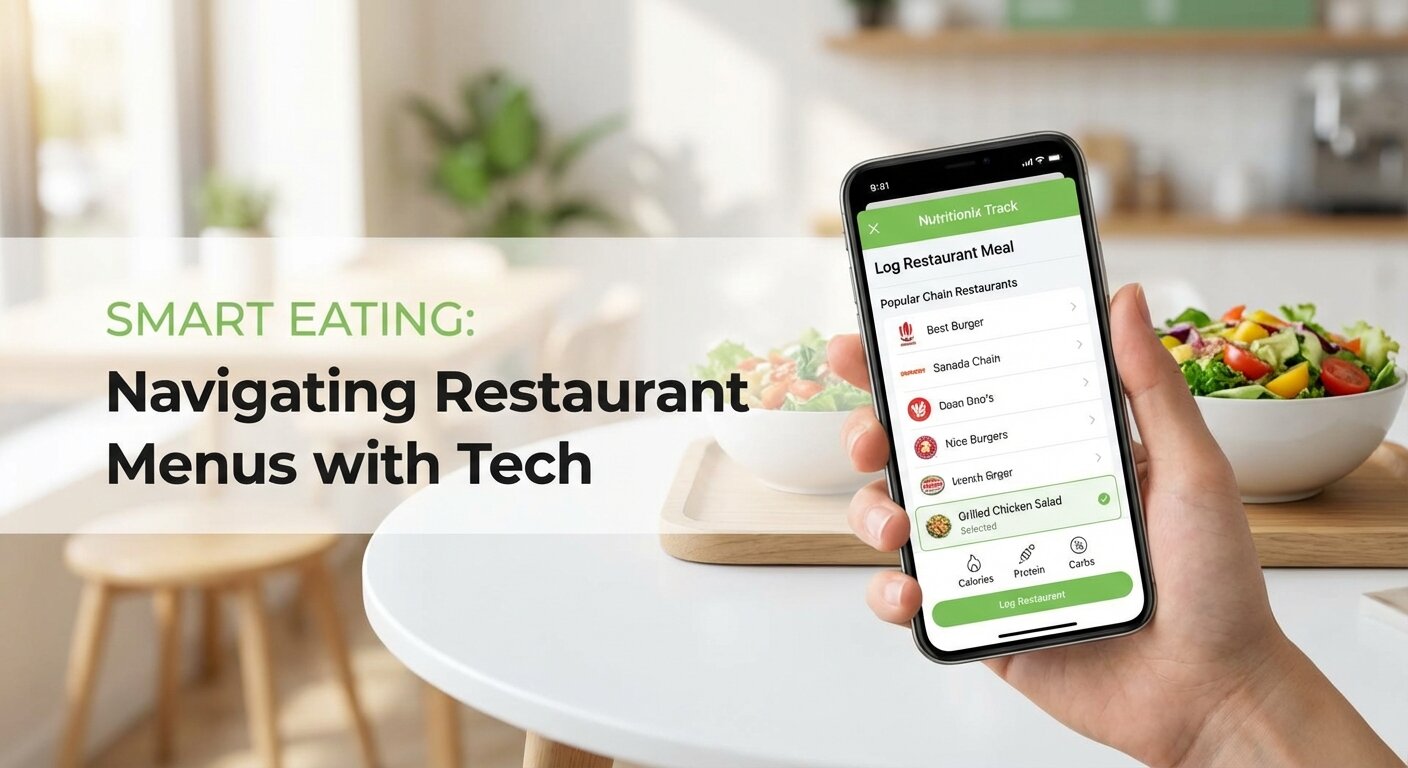 Nutritionix Track app interface showing restaurant meal logging