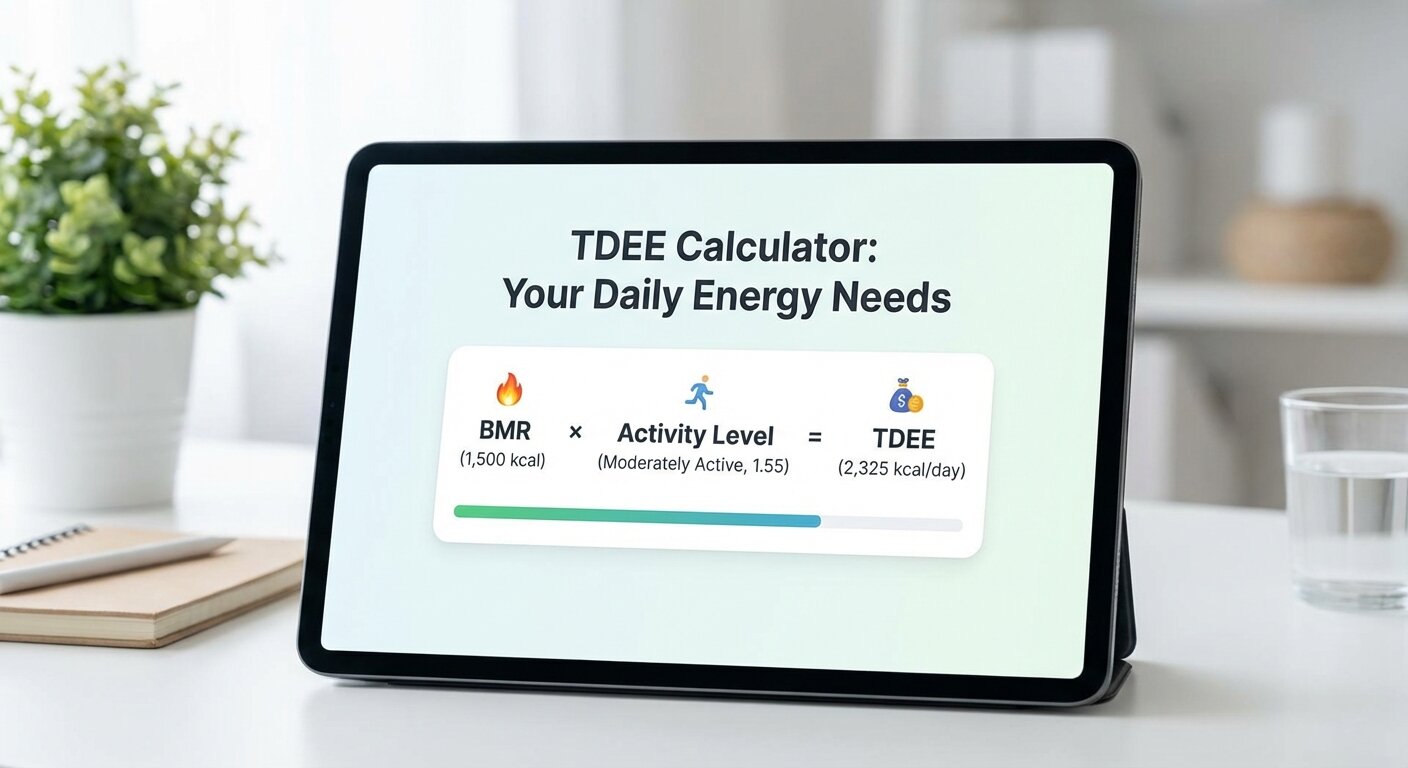 Screenshot of TDEE calculation showing BMR multiplied by activity level